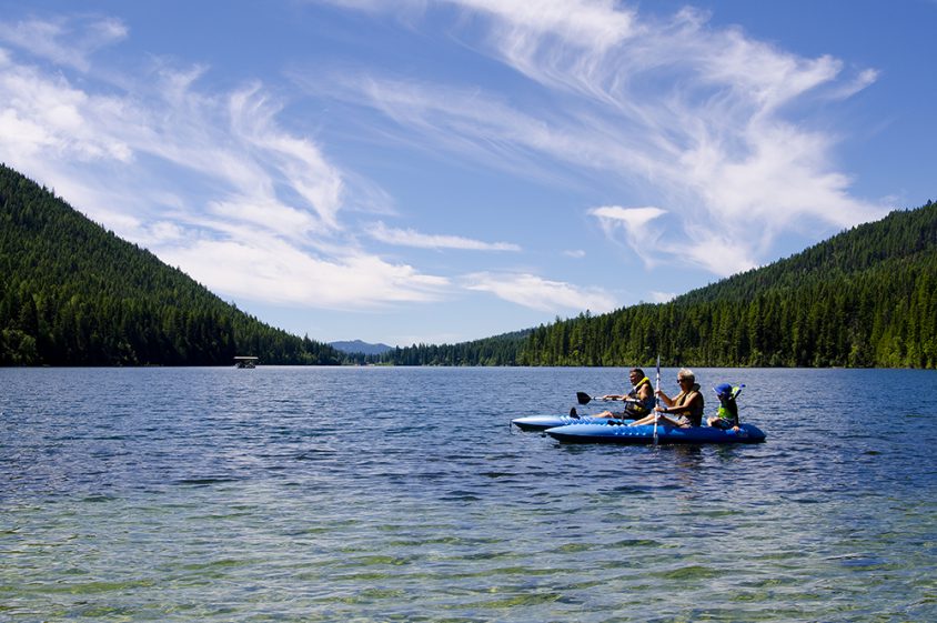 Kayaking, Jewel Lake Provincial Park, near Greenwood, Boundary