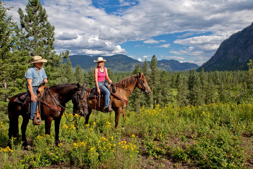 Horseback riding, trail riding, Boundary Country BC